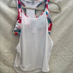 ZYIA Women's White and Floral Tank Top